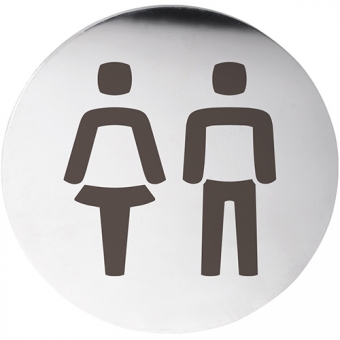 Piktograma Bemeta Home "Moterų ir vyrų WC", blizgus nerūdijantis plienas 